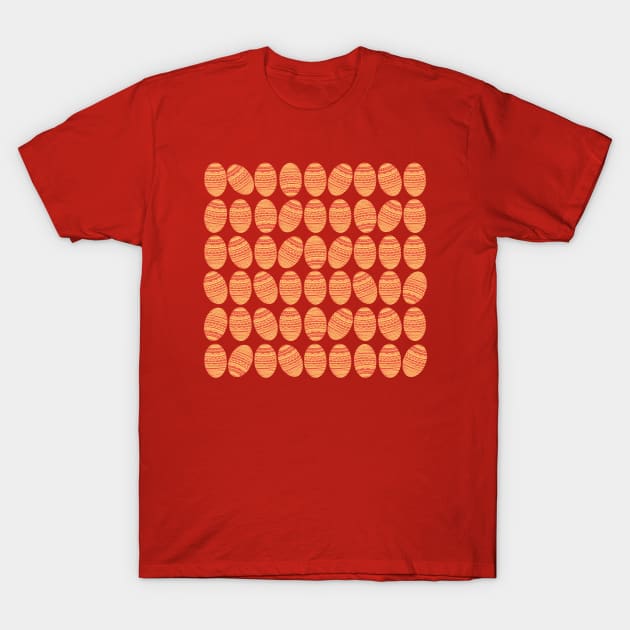 The red and yellow decorated easter egg pattern, version 5 T-Shirt by iulistration